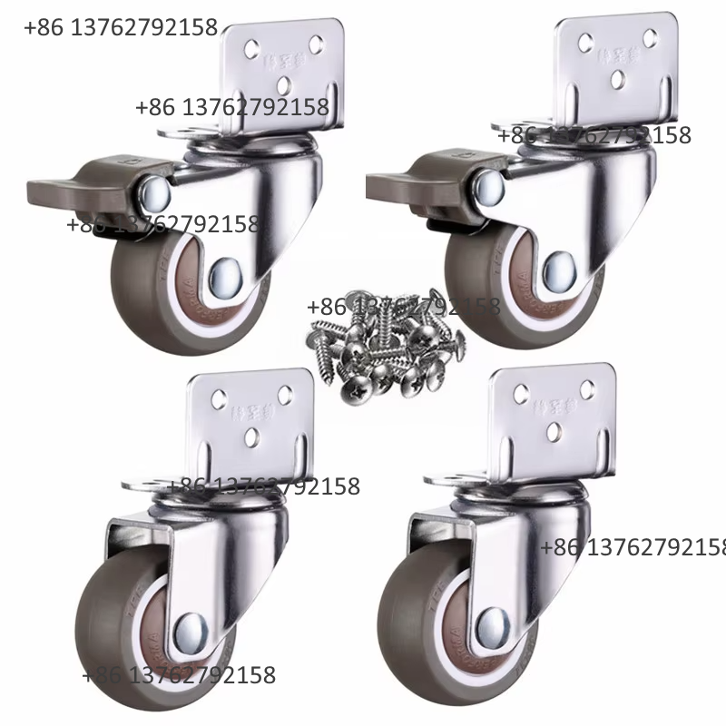 Furniture Hardware - 4 stuks zachte rubberen stille zwenkwielen