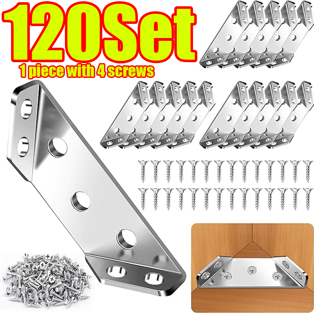 Furniture Hardware Connectors - 1-120Set meubelhoekverbindingen van roestvrij staal, hoekcode