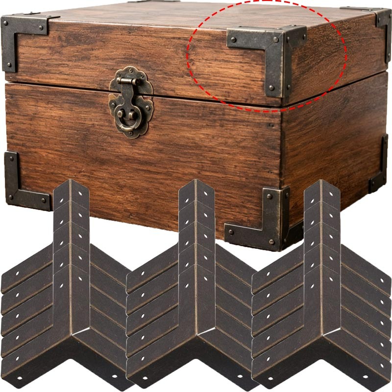 Furniture Hardware Covers - 4/16set antieke bronzen hoekbeschermers ijzeren houten