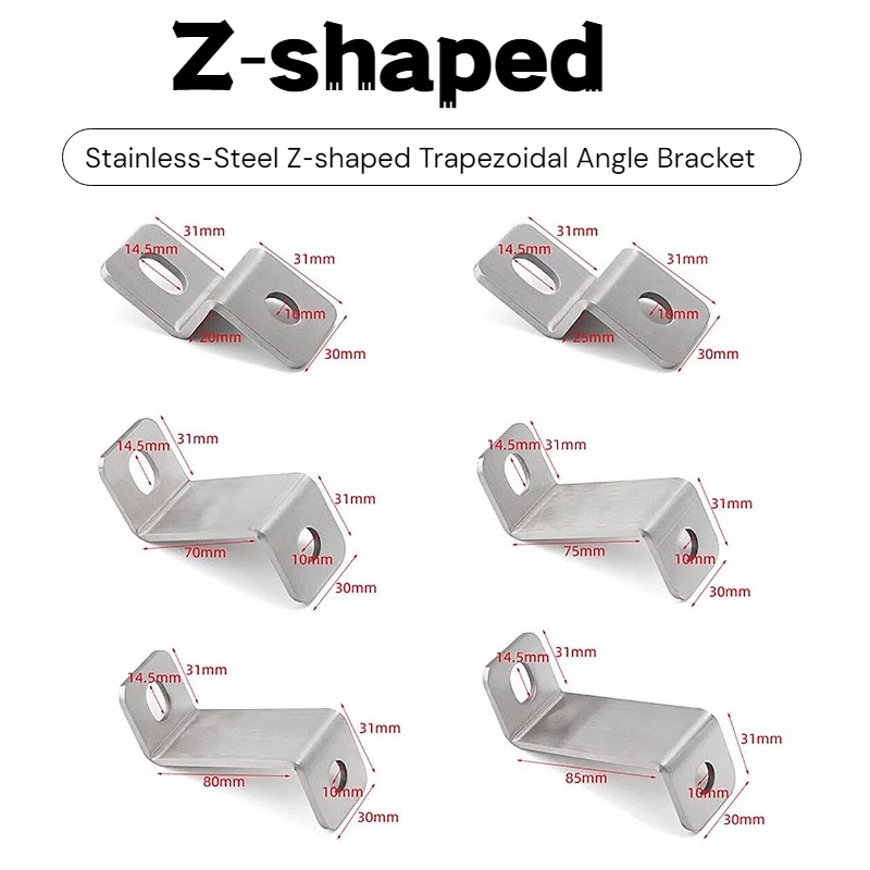 Furniture Hardware Connectors - 3 mm dikke roestvrijstalen Z-vormige hoekbeugel