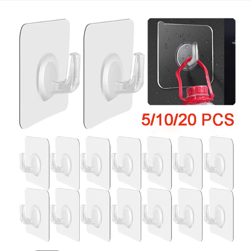 Door Stopper Heavy - 5/10/20 Stuks Zelfklevende Haak Transparante Deur