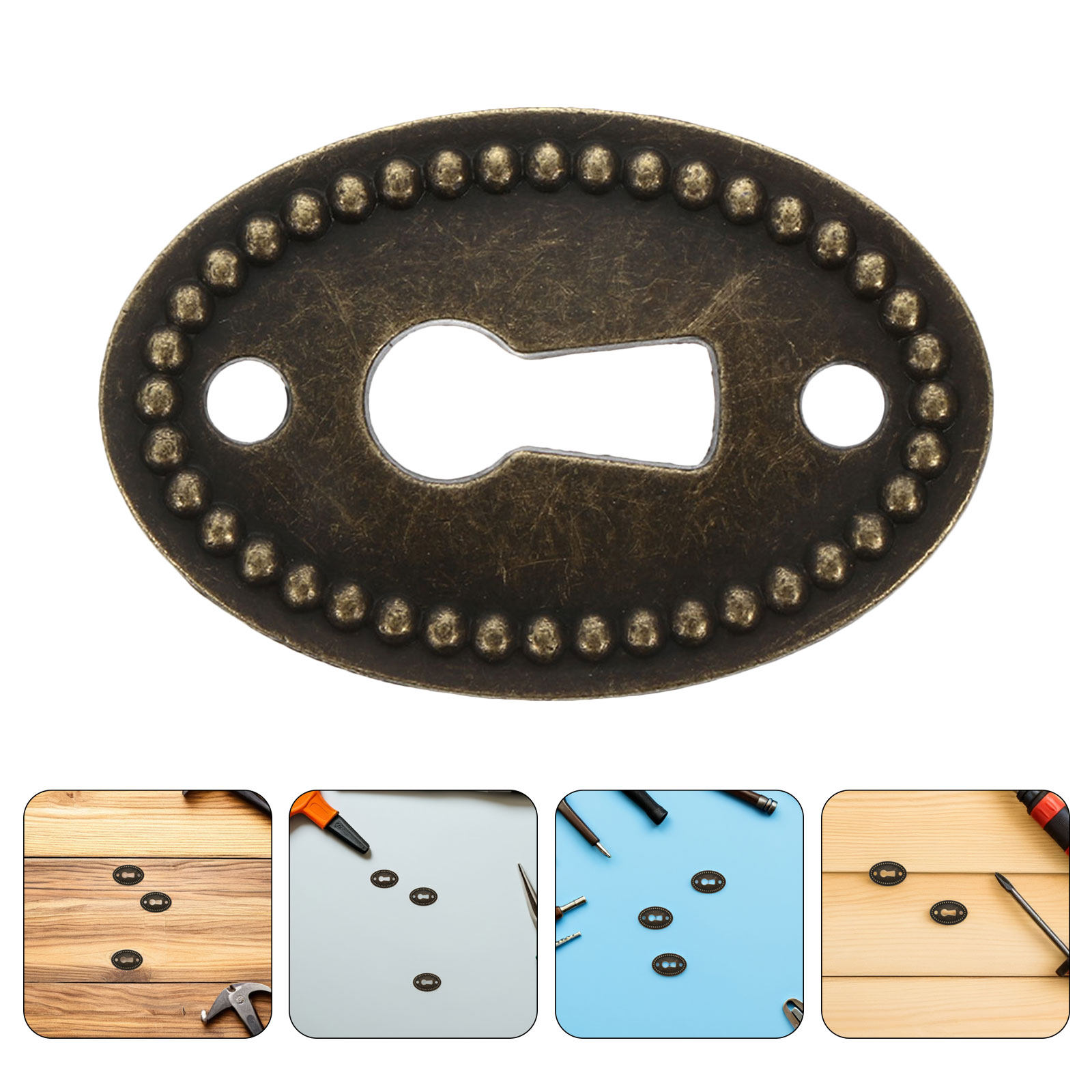 Furniture Hardware Covers - 16 stuks vintage ovale sleutelgatdeksels van
