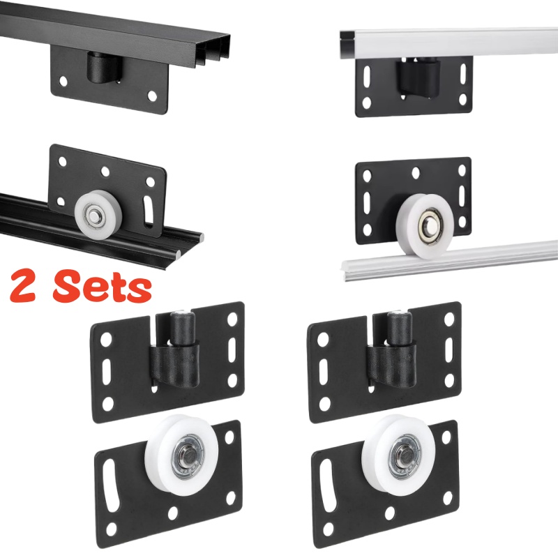 Furniture Hardware Kit - 2 sets schuifdeurrollen voor kasten, kastrolletjes,