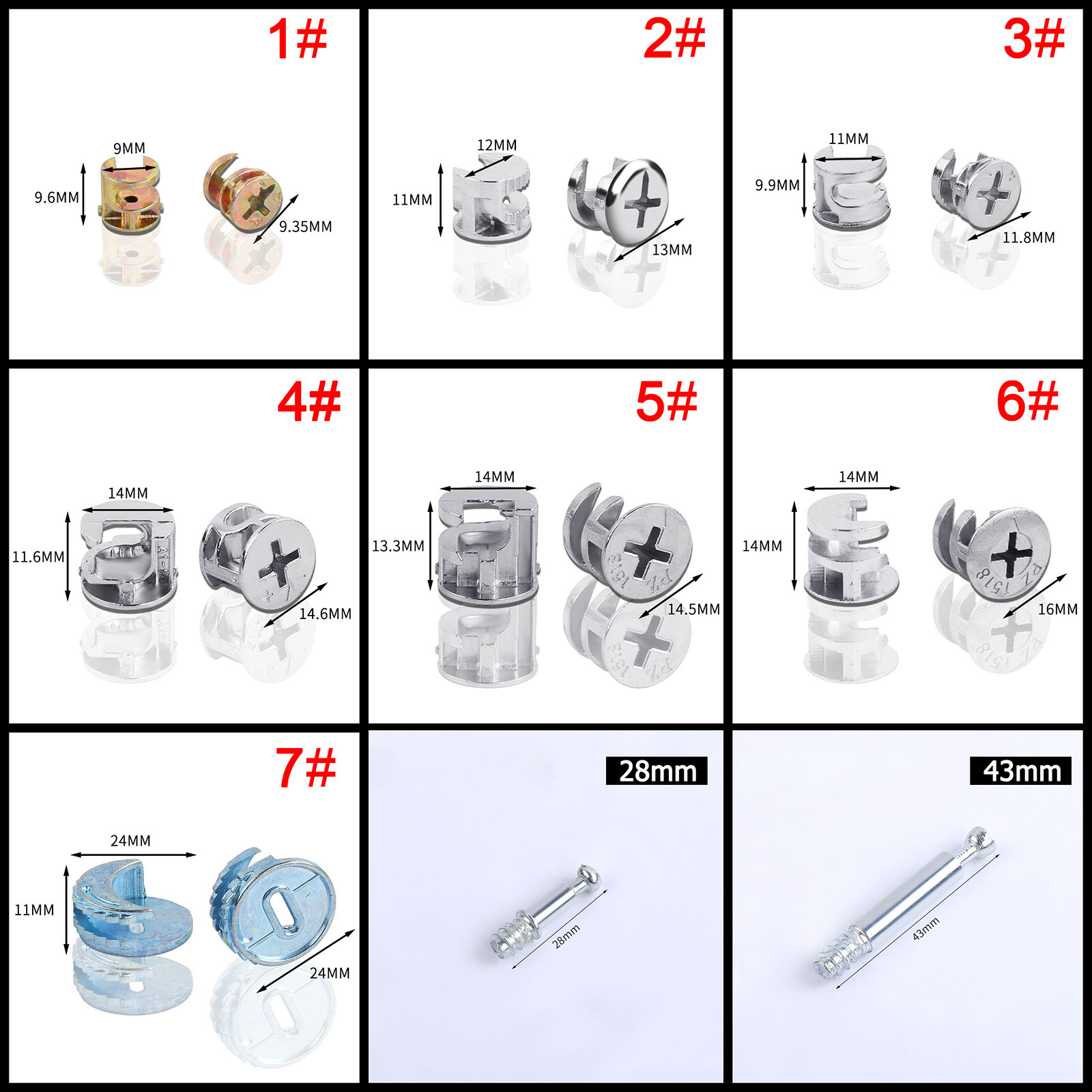 50 stuks 10/11/12/14/15/18/25m - Furniture Joinery Hardware recensie en prijs